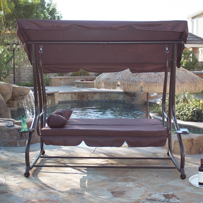 Belleze Canopy Porch Swing with Stand & Reviews Wayfair